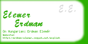 elemer erdman business card